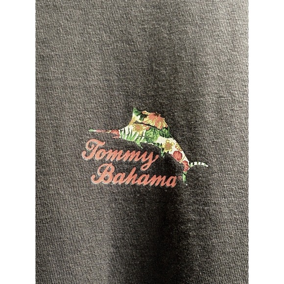 Tommy Bahama Mens Short Sleeve T Shirt X-Large Aloha Alohohoha Black Shirt - Picture 4 of 5